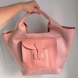 Anthropologie - Weekender Bag with pouch - Vegan Suede and leather